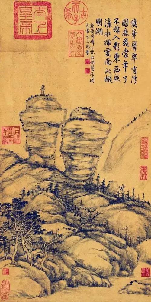 承德巨大岩石千年古塔,河北承德巨石上悬立两座古庙