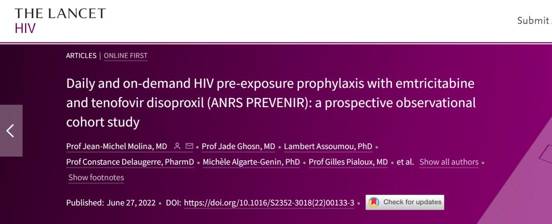 法国前瞻性队列研究：每日服药和按需服药PrEP的保护效果相似