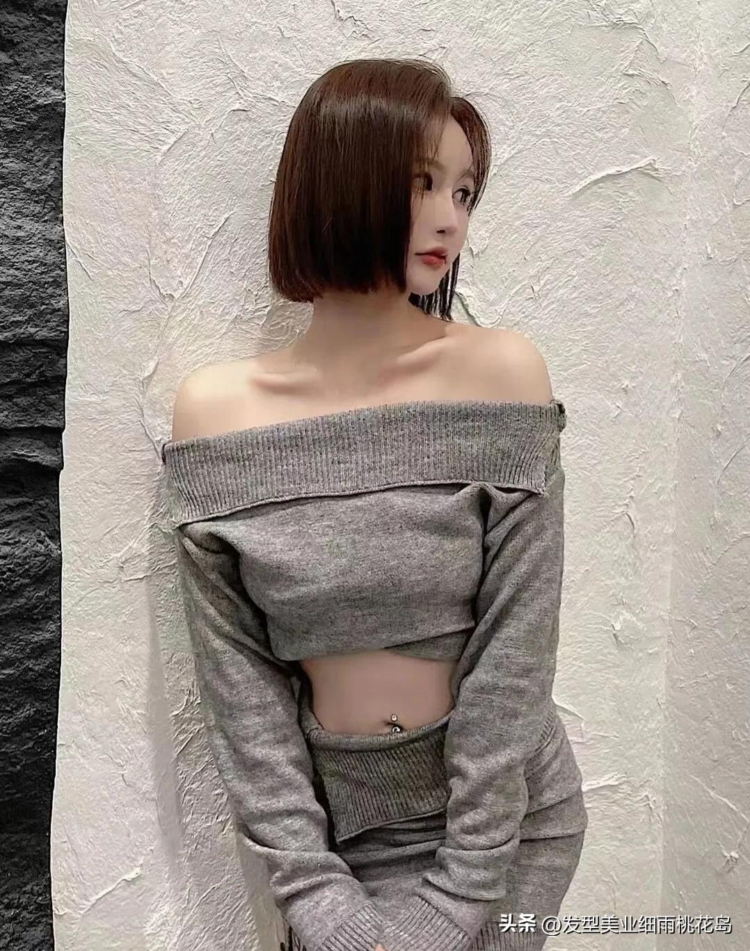 冷艳短发礼服,中短发冷艳妆容