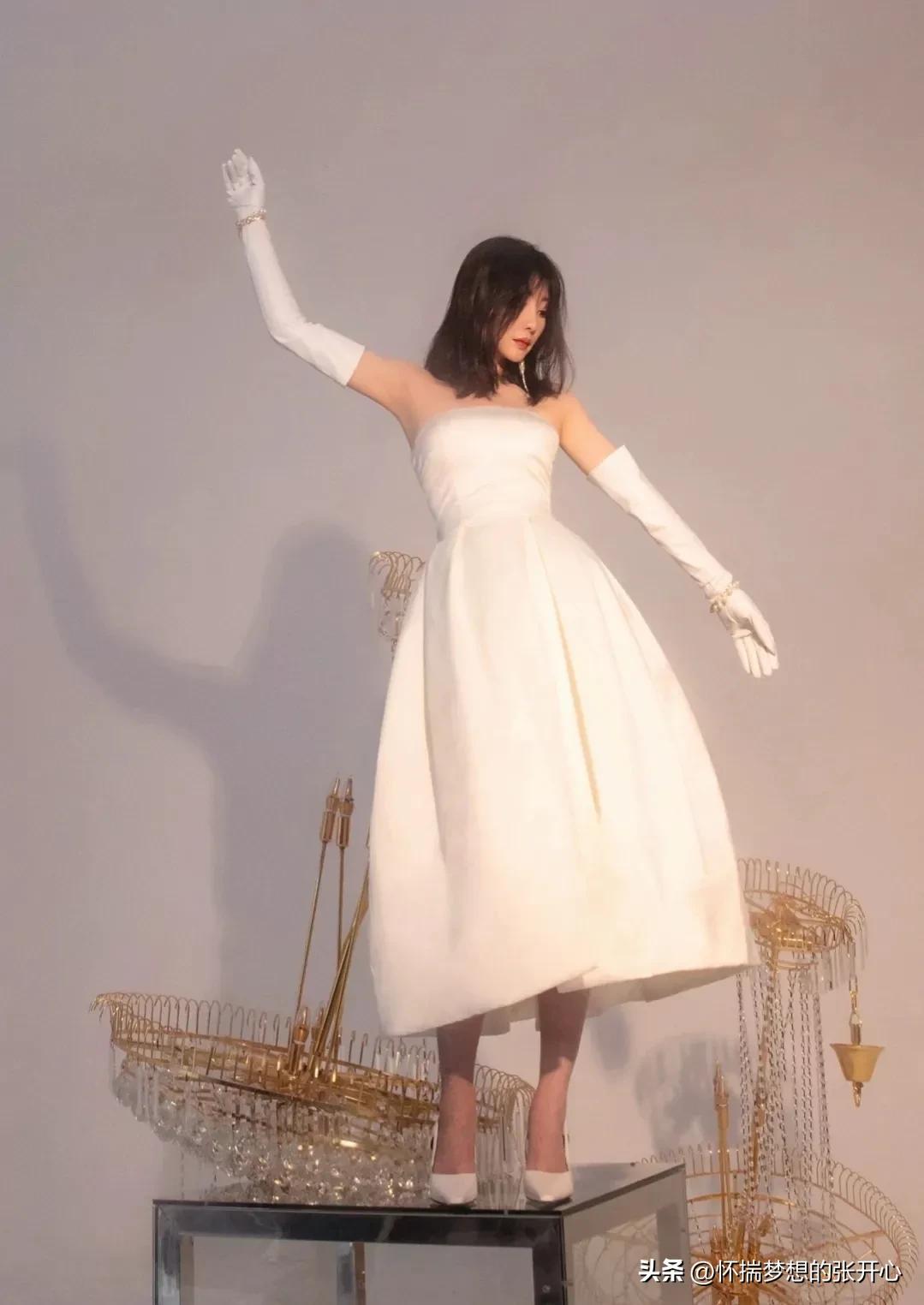 柳岩穿白色礼服照片,柳岩婚纱礼服图片大全高清图