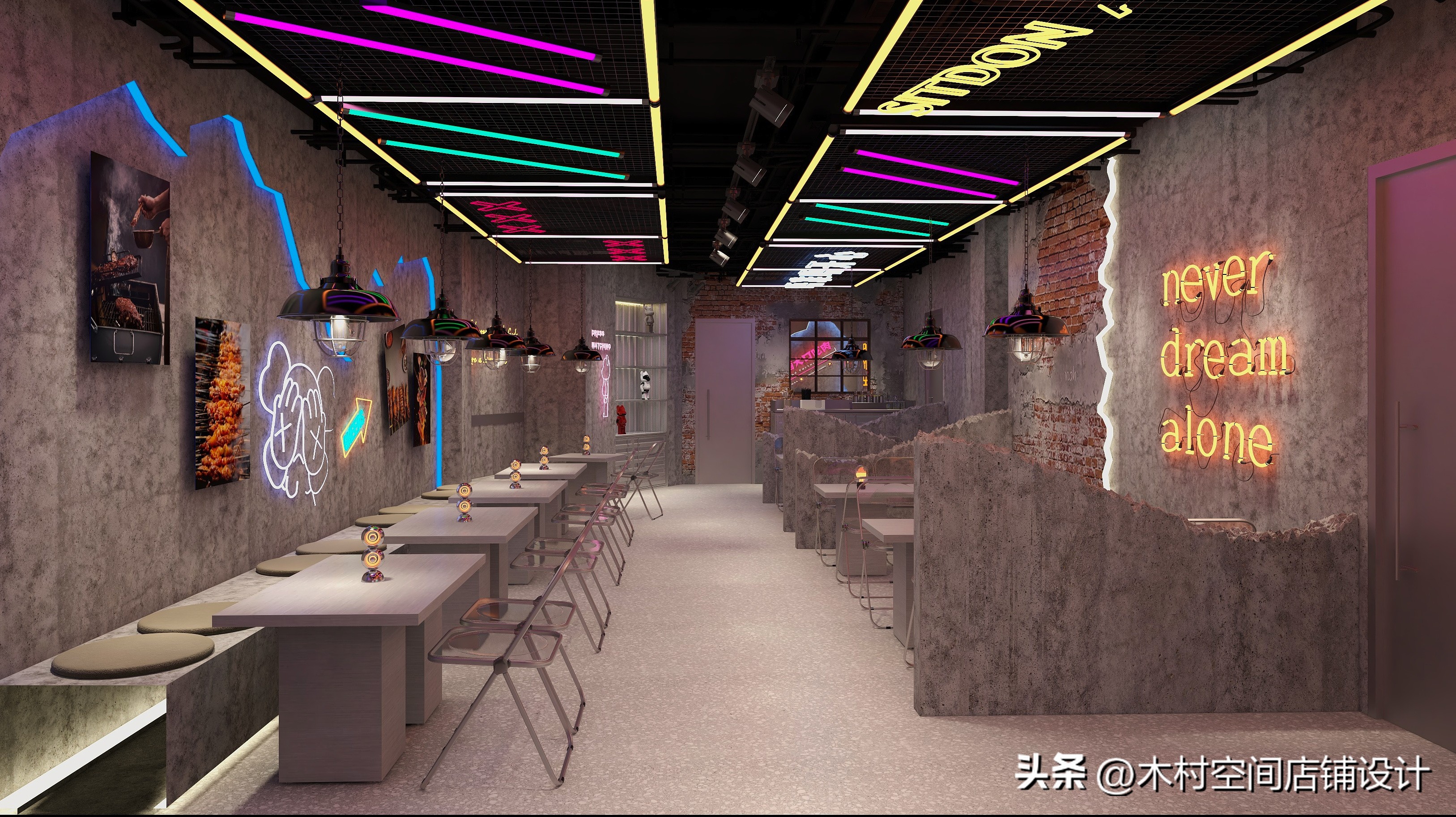 复古装修设计烧烤店,小空间烧烤店设计