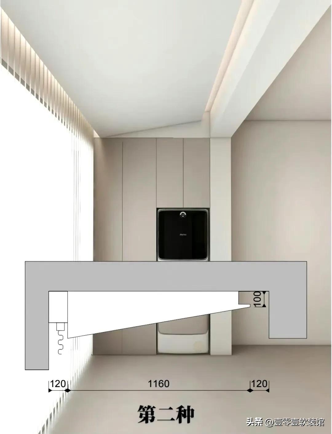 阳台电动晾衣架吊顶哪种实用,阳台双眼皮吊顶尺寸及做法