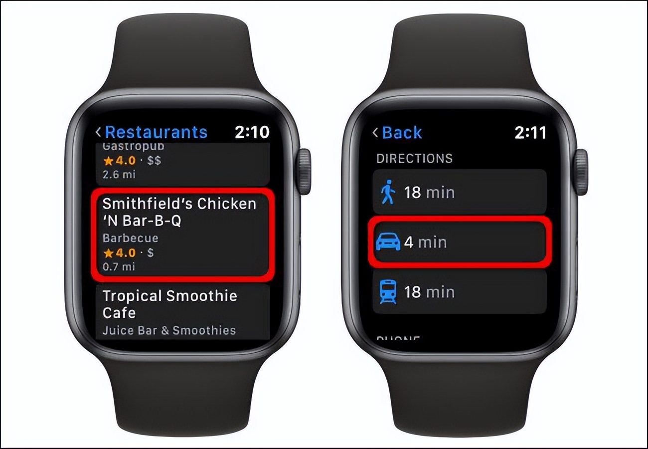 如何在AppleWatch上获取行车路线