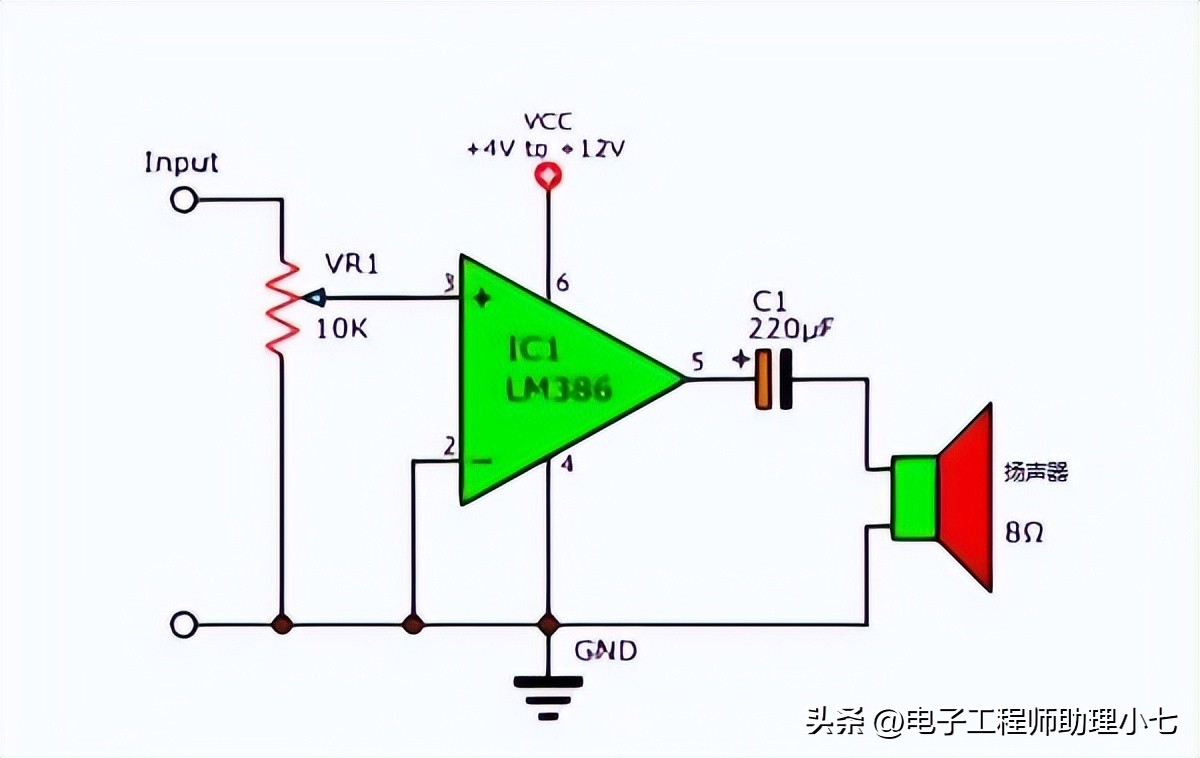 lm386音频放大电路怎么装,lm386典型放大电路