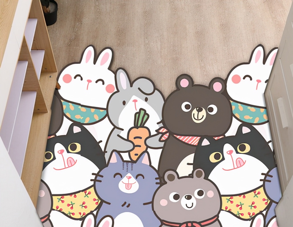 创意图案地垫,可裁剪入户创意地垫