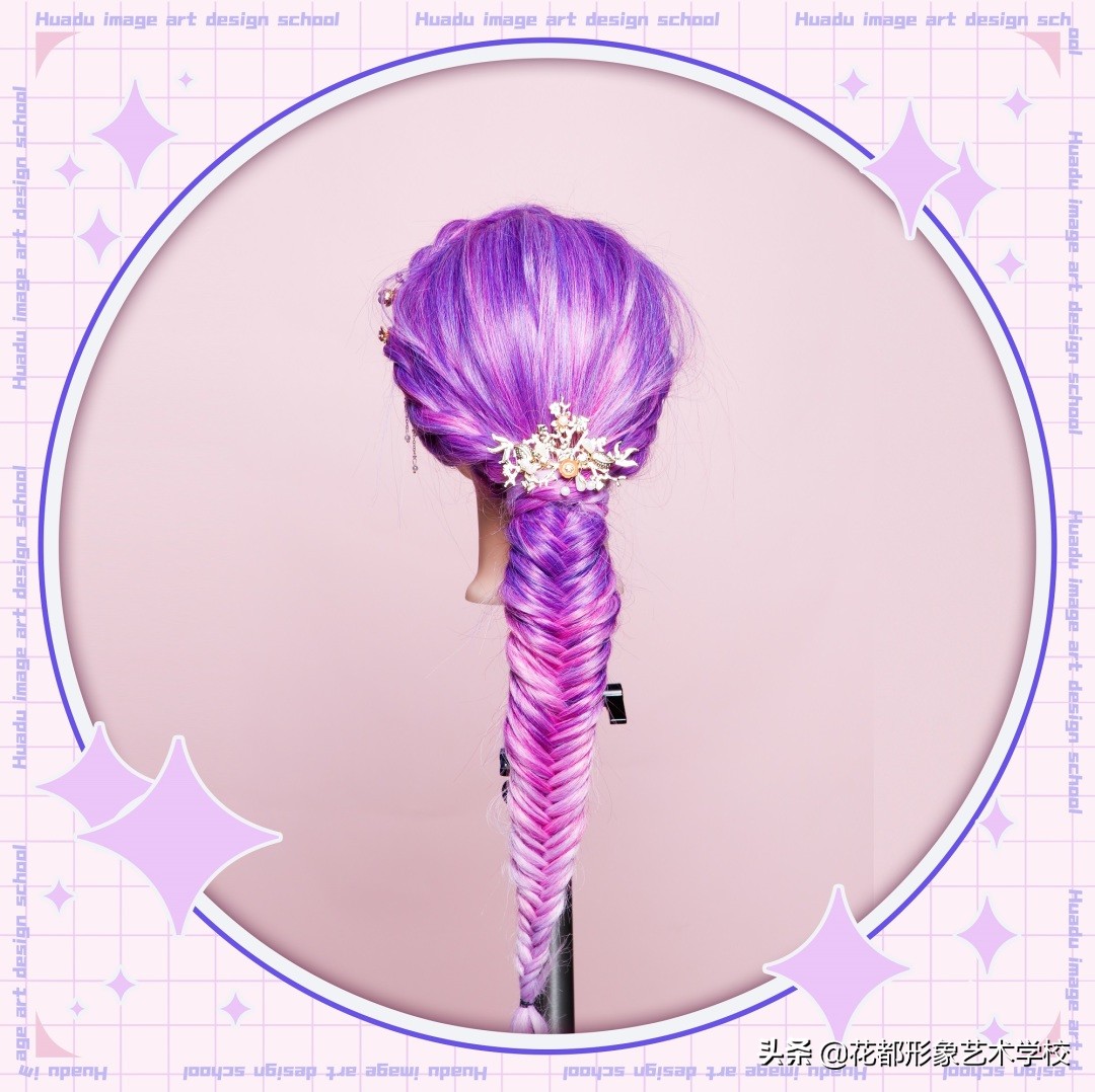 唯美学生编发教程,学化妆学美甲来花都