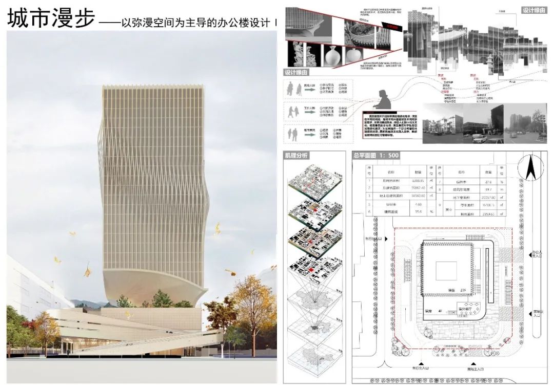 河北大学建筑系四年级高层办公楼设计作品展