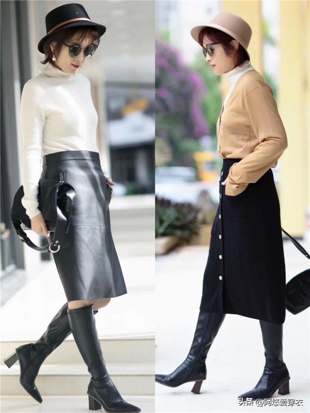 中年女人穿什么靴子,中年妇女穿长靴子的搭配