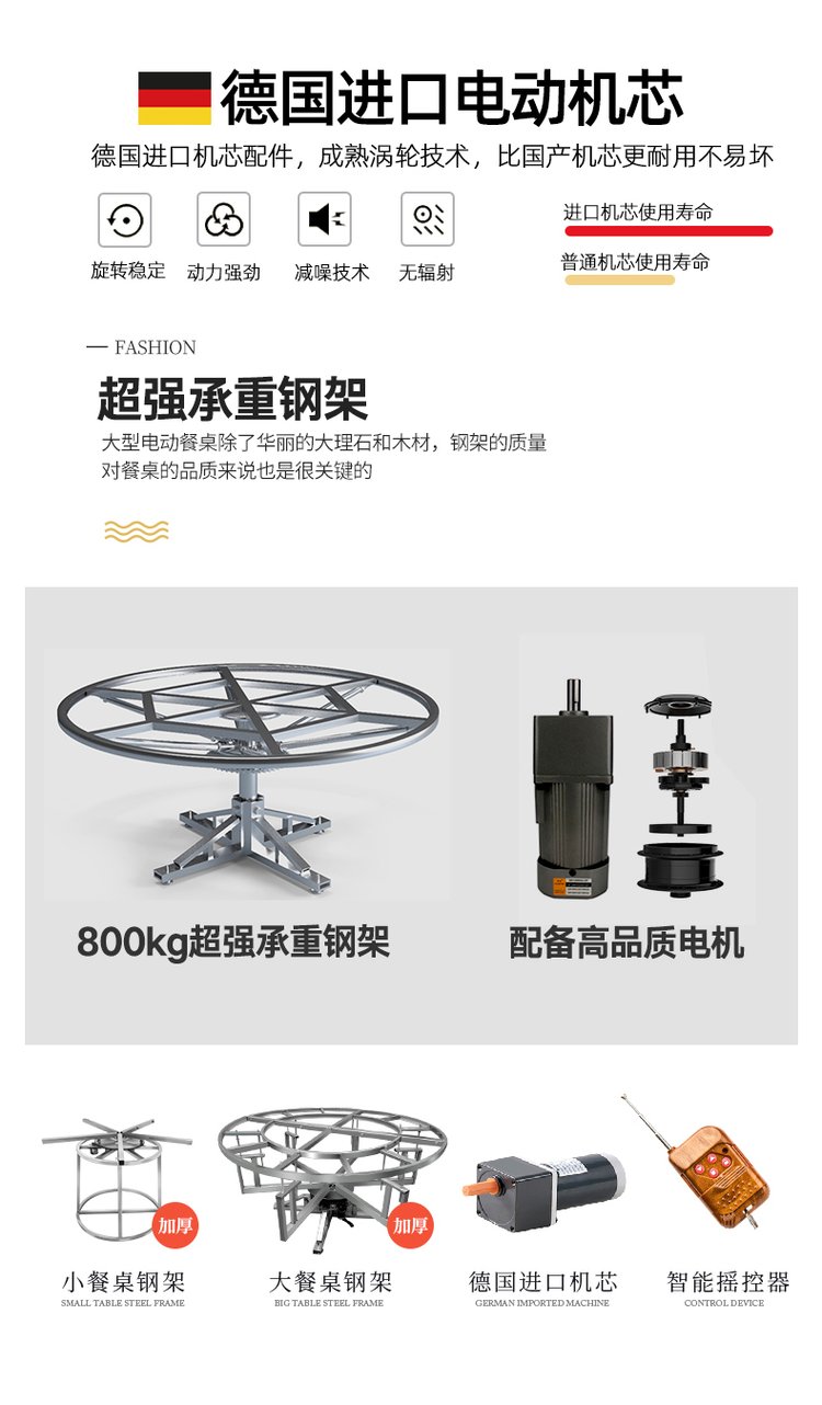 简约实木转盘餐桌佛山,电动大理石转盘餐桌餐厅