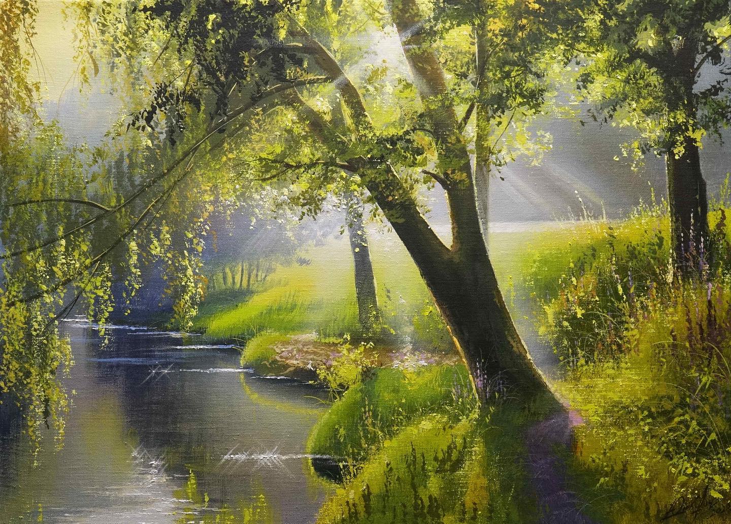 画家维克多风景画图片,维克多丙烯风景画颜料