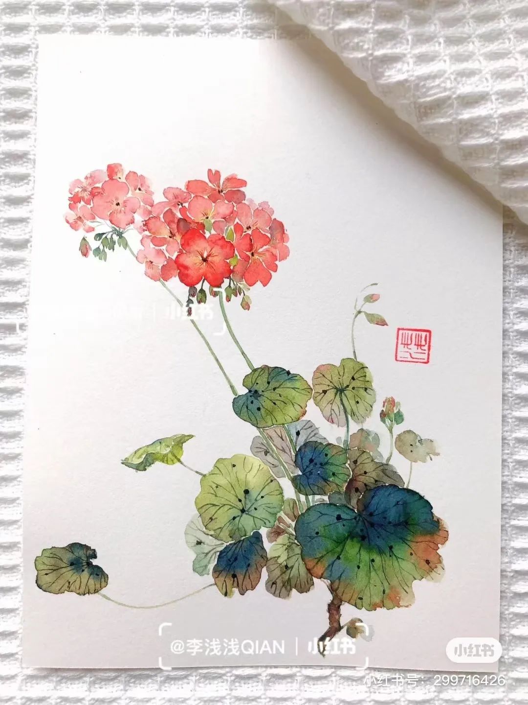 水彩中国风风景简单,古风水彩花卉简单又好看