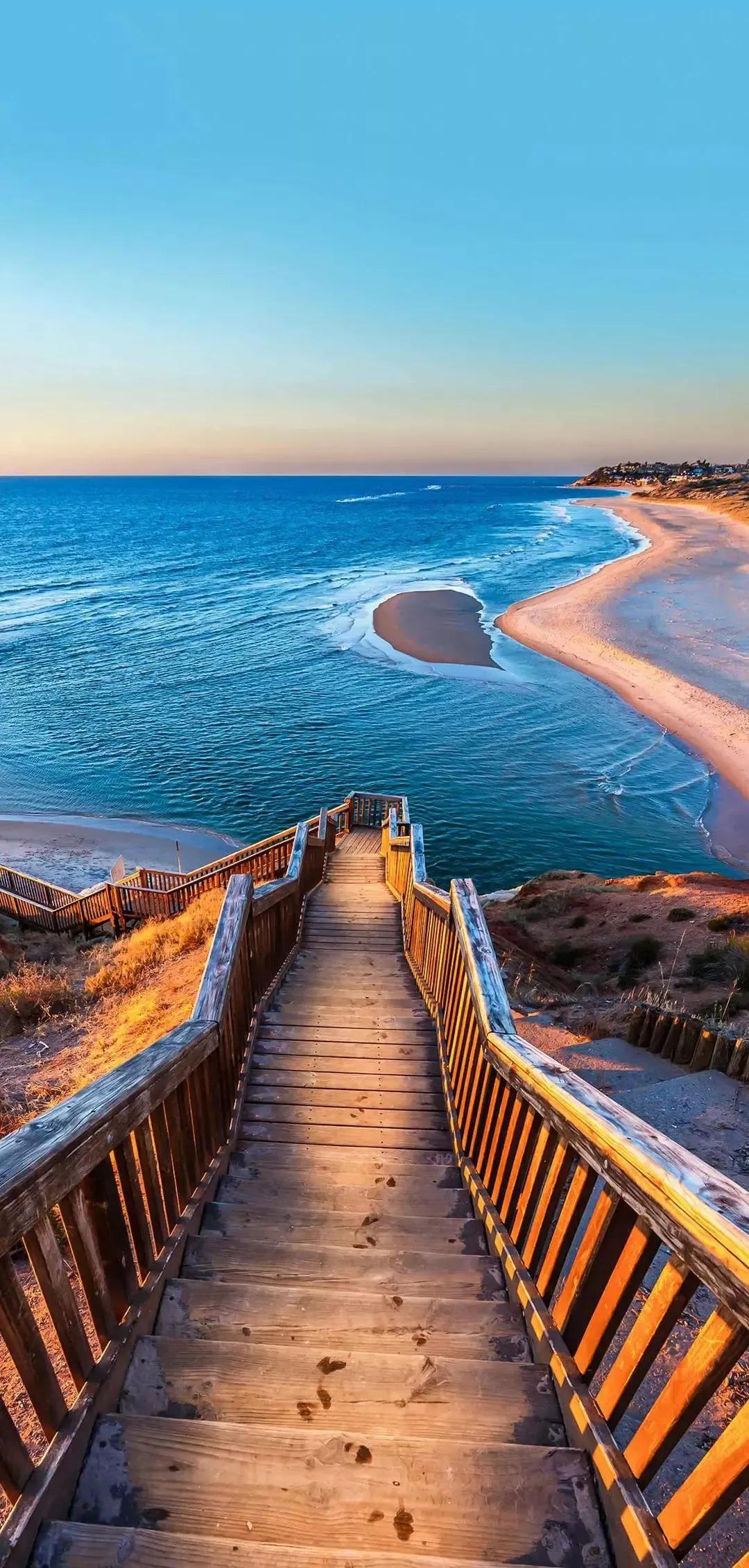 大海壁纸｜大海边，守候朝霞，聆听海浪的乐章