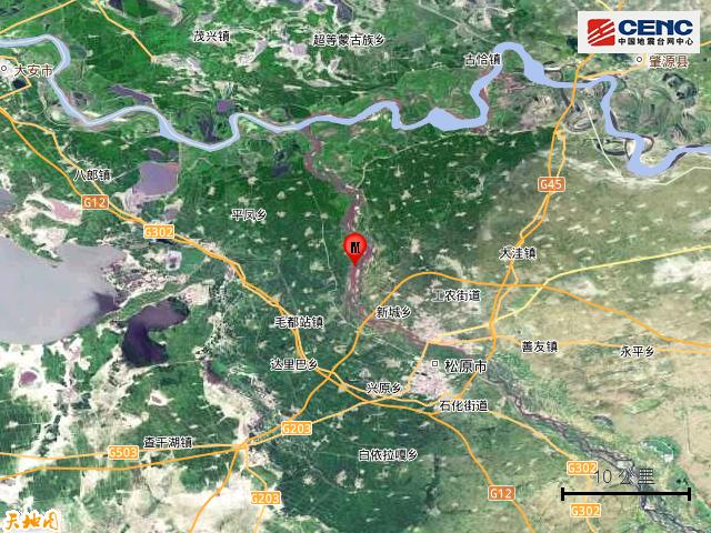 吉林松原市宁江区发生3.4级地震,吉林松原市宁江区3.9级地震