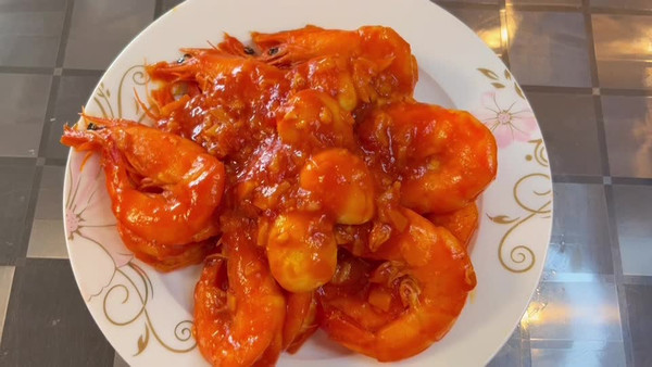 茄汁大虾盖饭,下饭神器拌饭酱微辣