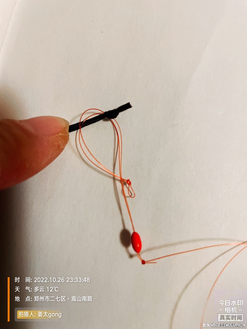 钓鱼主线不打结绑法,钓鱼主线连接竿子的绑法