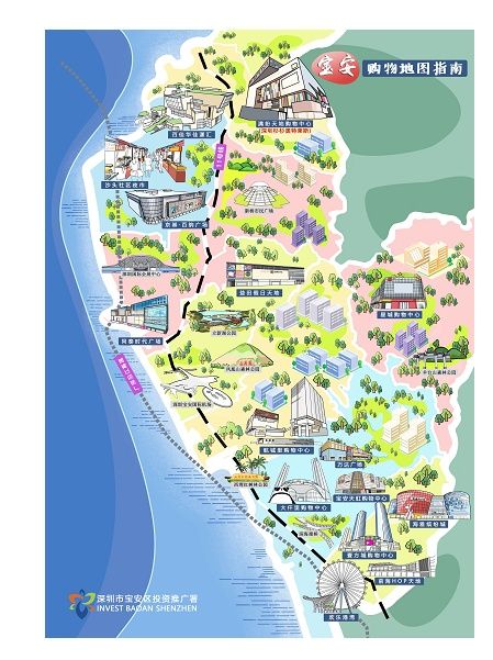 首轮派券秒光！商圈手绘地图亮相助力买买买