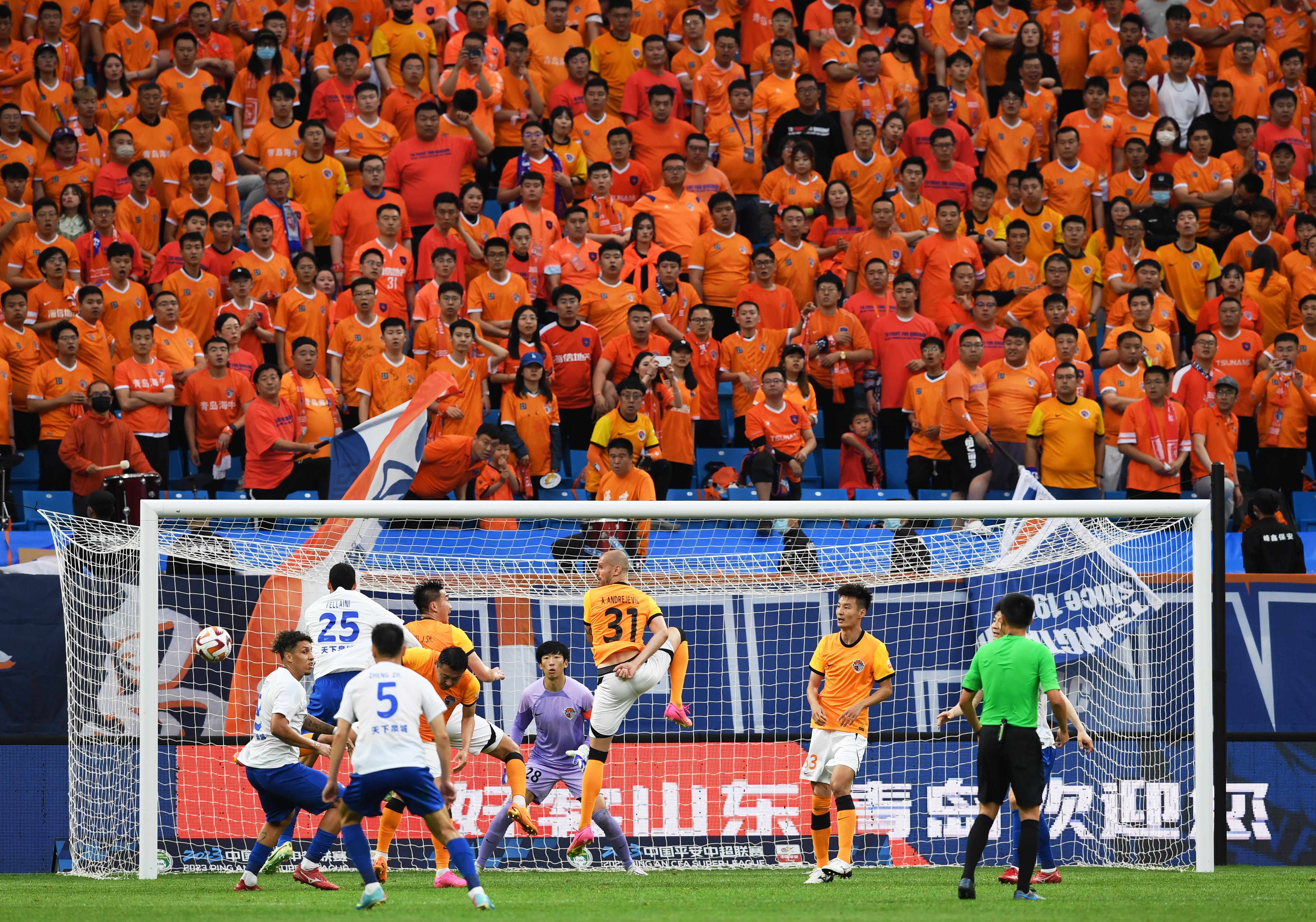 中超山东泰山战胜青岛海牛,泰山青岛海牛